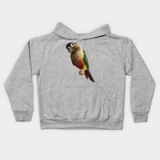 Green Cheek Conure Parrot Bird design, Love for birds Kids Hoodie